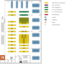 Lageplan Teilbibliothek Mathematik, 2. Obergeschoss