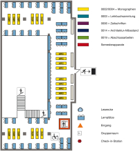 Lageplan Teilbibliothek Stammgelände, Zwischengeschoss